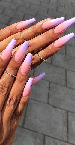 Discover great ideas coloured ombre nails, Nail art: Nail art,  Acrylic Nails,  Pretty Nails  