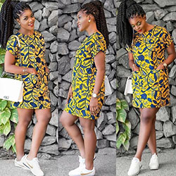 Printed Short Ankara Gown Styles For Wedding: Cocktail Dresses,  African Dresses,  Kente cloth,  Short Ankara Gown  