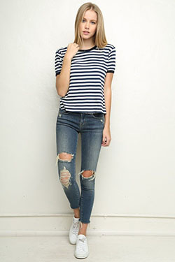 Blue & White Striped Outfit Ideas For Girls, Brandy Melville: Brandy Melville,  Striped Outfit Ideas  