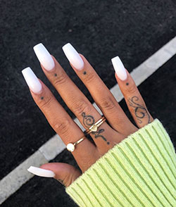 White Acrylic Nails On Dark Skin: Nail art,  Acrylic Nails,  Pretty Nails  