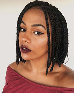 Knotless shoulder length box braids hair: Afro-Textured Hair,  Bob cut,  Long hair,  Box braids,  Short hair,  Hair Care  