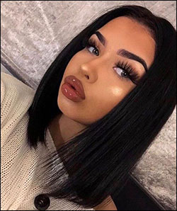 Worlds Best Black Hair Neck Length Bob Hairstyles: Lace wig,  Bob cut,  Eye Shadow,  Lip liner,  Bob Hairstyles  