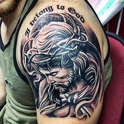 Creative Half Sleeve Tattoos For Men: Sleeve tattoo,  Body art,  Religious Tattoos  