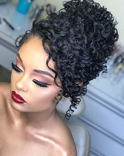 Goddess Wedding Updos For Natural Black Hair: Lace wig,  Long hair,  Hairstyle Ideas,  Cabelo cacheado,  African Bridesmaids Hairstyles  