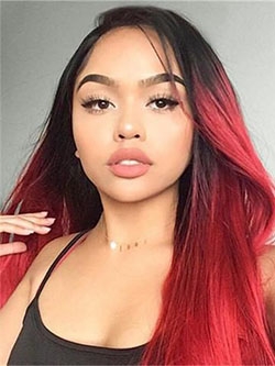 Stunning Bright Red Hair On Dark Skin: Lace wig,  Bob cut,  Red hair,  Hair Color Ideas  