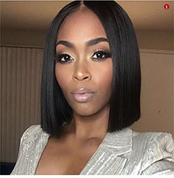 Middle Part Black Bob Hairstyles Black Women: Lace wig,  Afro-Textured Hair,  Bob cut,  Brown hair,  Hair straightening,  Bob Hairstyles  