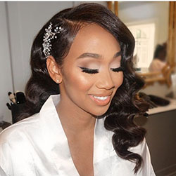 Wedding Day Black Bride Hairstyles With Veil: Bob cut,  Long hair,  Brown hair,  Religious Veils,  African Wedding Hairstyles  