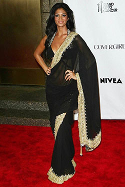 Nicole Scherzinger In Hot Black Saree: Kim Kardashian,  Selena Gomez,  Hollywood Celebrities In Saree,  Hot Girls In Saree  