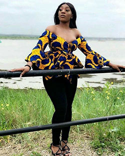 Stunning Ankara Blouses Designs On Jeans: Maxi dress,  Kente cloth,  Dutch Wax,  Ankara With Denim  