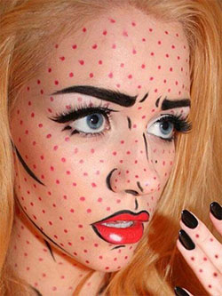 Sweet ideas for comic halloween makeup: Halloween costume,  facial makeup,  Halloween Makeup Ideas  