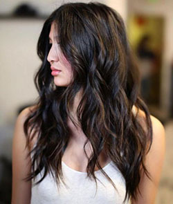 Light caramel highlights on black hair: Long hair,  Hair Color Ideas,  Brown hair,  Layered hair  