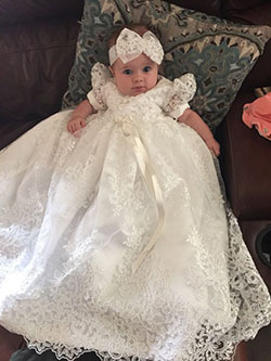 Rocker-style christening gowns, Baptismal clothing: Romper suit,  Cute Baptism Dresses,  Baptismal clothing  