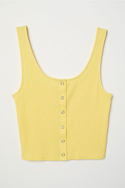 Yellow Buttoned Tank Top Ideas For Teens & College Girls: Sleeveless shirt,  tank top  