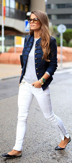 Military Jacket Style, Slim-fit pants: Slim-Fit Pants,  Military Jacket Outfits  