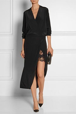 Michelle mason silk wrap dress: Wrap dress,  Maxi dress,  Casual Outfits,  Funeral Outfits  