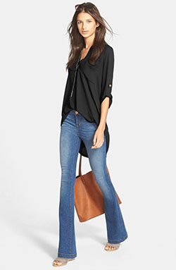 bootcut jeans: Raglan sleeve,  Bootcut Jeans  