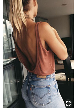 Jeans skinny fashion wear, Mom jeans: Slim-Fit Pants,  Mom jeans,  tank top,  Casual Friday  