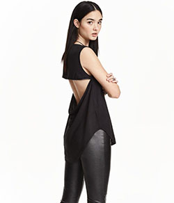 Bare Back Outfits, H&M, Sleeveless shirt: Sleeveless shirt,  Shoulder strap,  Bare Back Dresses  