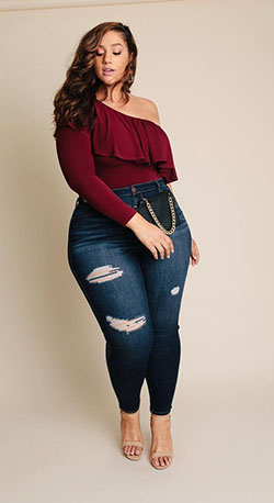 Blusa de una sola manga larga: Plus size outfit,  Plus-Size Model,  Fashion week  