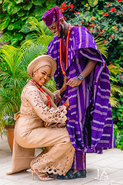 Nigerian traditional engagement couple, Yoruba people: Wedding photography,  Nigerian Dresses  