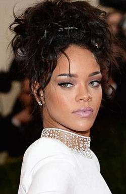 Edgy formal up hairstyles, Long hair: Bob cut,  Met Gala,  Long hair,  Hairstyle Ideas,  Rihanna Best Looks  