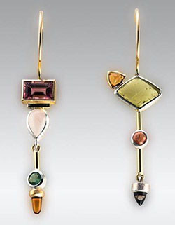 Art Asymmetrical Earrings Ideas, Jewelry design: Costume jewelry,  Earrings,  Jewelry design  