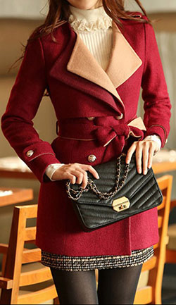 Roupas lindas de inverno, Polo neck: Polo neck,  Trench coat,  Military Jacket Outfits  