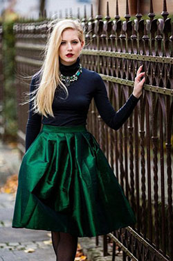 Green skirt christmas outfit, Wedding dress: Wedding dress,  Skater Skirt,  Skirt Outfits  