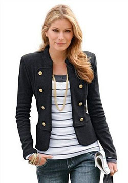 Blazer im military look, Casual wear: Lapel pin,  Casual blazer,  Casual Outfits,  Military Jacket Outfits  