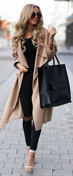 Tenue femme manteau long, Manteau Femme: Trench coat,  winter outfits,  Fashion accessory  