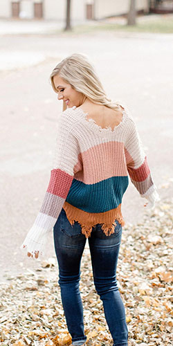 Striped Color Block Sweaters women's: Spaghetti strap,  Sweaters Outfit,  Stripe Sweater  