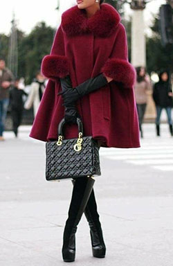 Fur trimmed coat outfit, Fur clothing: winter outfits,  Fur clothing,  Fake fur,  Shearling coat  