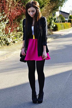 Tights With Skirt Outfit, Skater Skirt, Tights Black: Romper suit,  Skater Skirt,  Skirt Outfits  