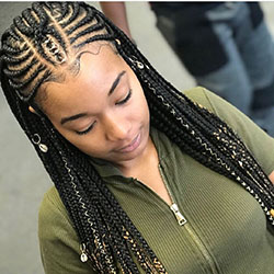 Modern design for cornrows hairstyle, Box braids: Bob cut,  Box braids,  Short hair,  Braids Hairstyles,  French braid,  Black hair  