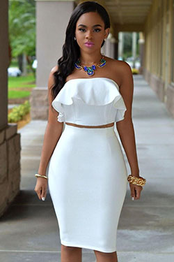 Two piece mother of the bride suits: White Outfit,  Haute couture,  Peplum Tops  