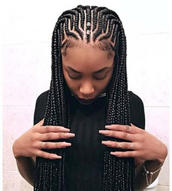 Love these stylish cornrow hairstyles, Artificial hair integrations: Box braids,  Layered hair,  Braids Hairstyles,  French braid,  Black hair  