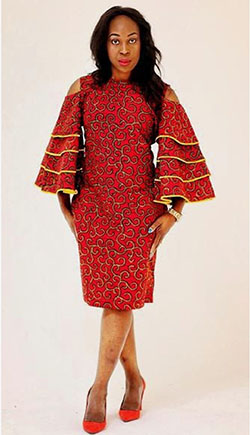 Ready to wear ankara, Bell sleeve: party outfits,  African Dresses,  Short Dresses  