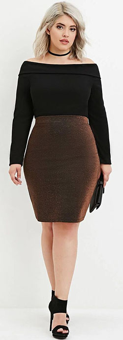 Black pencil skirt plus size: Plus size outfit,  Pencil skirt,  Vintage clothing  