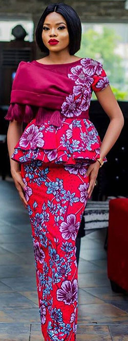 Latest ankara styles skirt and blouse: Kaba Styles,  Ankara Gowns  