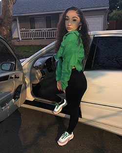 Turning Heads at School with a Green Jacket and the Perfect Fit Leggings!: Luxury vehicle,  Baddie Outfits  