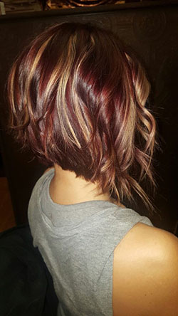 Inverted bob hair colors, Bob cut: Bob cut,  Hairstyle Ideas,  Short hair,  Hair highlighting,  Red hair  