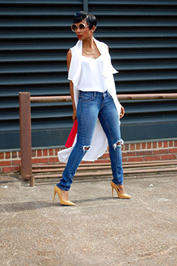 Blue Jeans Top Combination: blue jeans outfit  