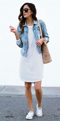 Get stylish look with spring casual outfits, Casual wear: Jean jacket,  Business casual,  Spring Outfits,  Casual Outfits  