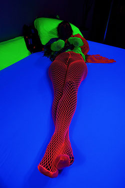 Glow In The Dark Fishnet Tights: Glowing Fishnet Outfit,  Glow In Dark,  Neon Dress,  Glow In Night  