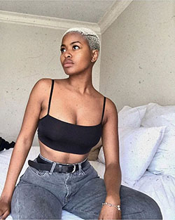 Bleached short hair black girl: Hairstyle Ideas,  Short hair,  Black Women,  Black hair  