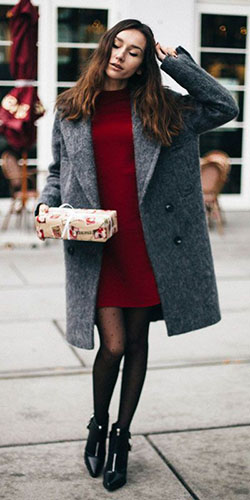 Vestidos con medias y botines: party outfits,  holiday outfit  