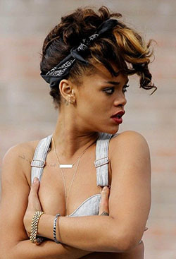 Curly short rihanna hairstyles, Bob cut: Bob cut,  Short hair,  Mohawk hairstyle,  Rihanna Hot Pics  