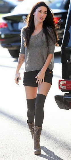 Casual tips for megan fox street, Megan Fox: Romper suit,  Black Shorts,  Street Style  