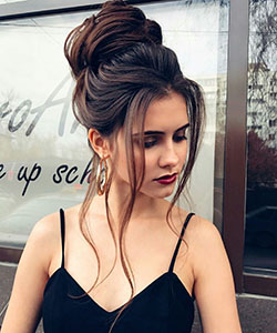 Beautiful and elegant homecoming bun hairstyles, Long hair: Long hair,  Formal wear,  Bun Hairstyle  