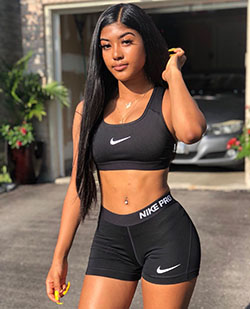 Black girls nike outfit, Romper suit: Romper suit,  Sports bra,  fashion goals,  Gym Outfit  